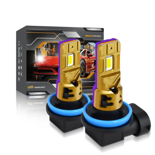 Ampoule LED pour phare de voiture H11, 35 W, 3 000 lm, 6 500 K, étanche IP68, lot de 2 (doré) SH406A1717-08